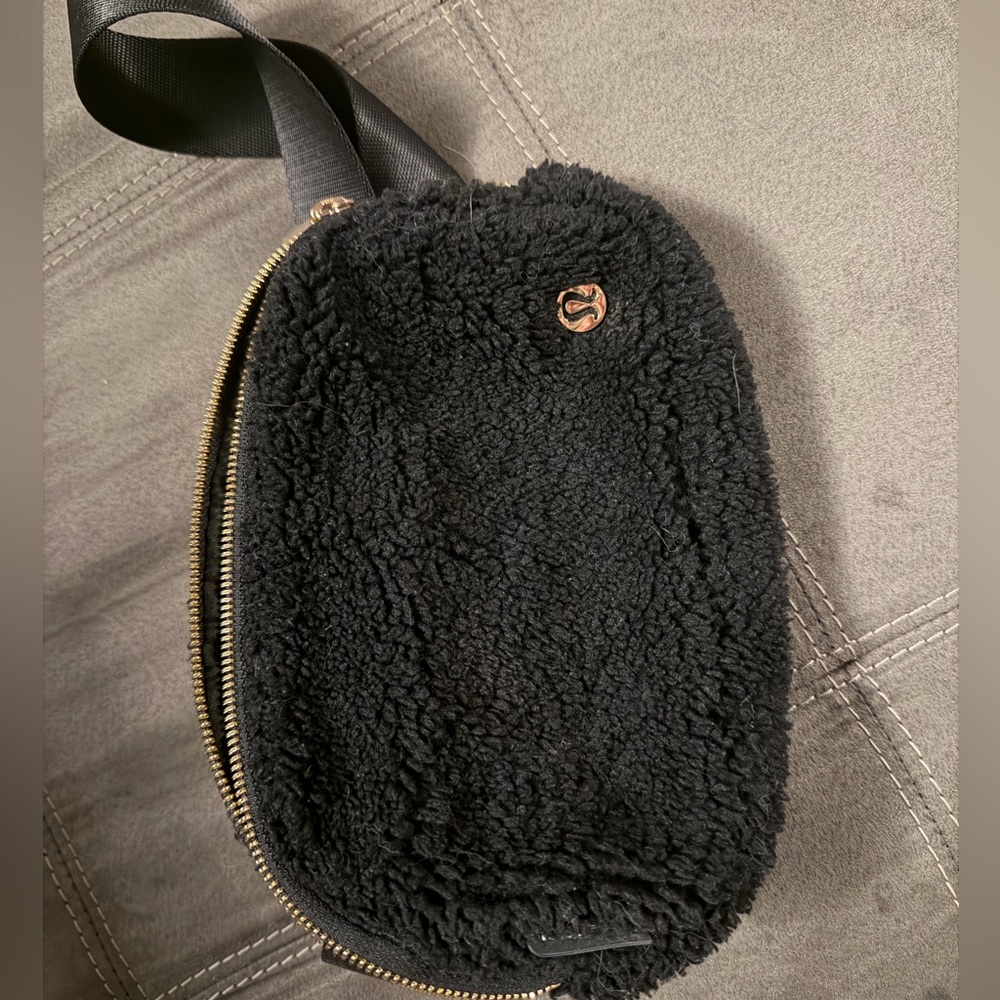 Lululemon Black Sherpa Fleece Crossbody Bag
